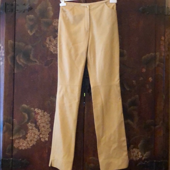 NWT Escada Exquisite CamelButter Leather Pants